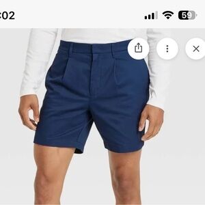 Goodfellow & Co Navy Tailored Flat-Front Men’s Shorts